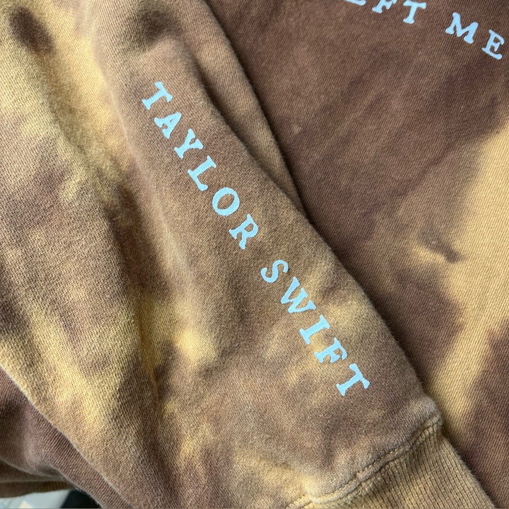 Taylor Swift Evermore Bleach Dyed Hoodie Right Where You Left Me Size L XL - Picture 6 of 8